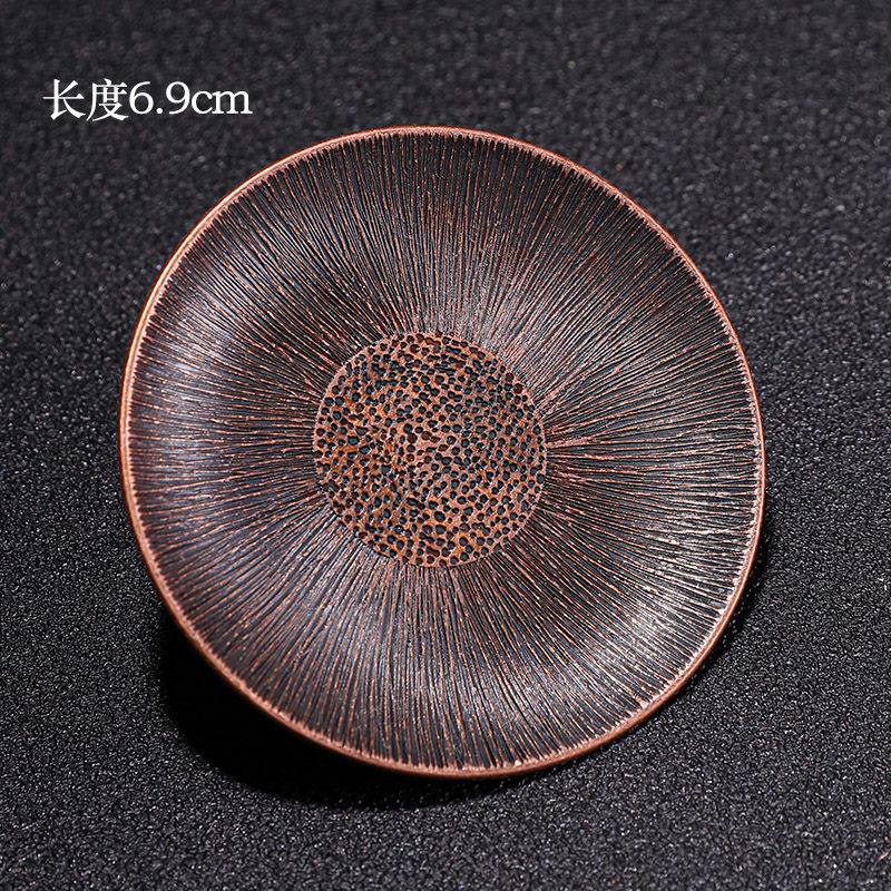 Japanese Bronze Cup Pad, Alloy Cup Holder, Tea Dish Coaster, Antique Zen Style, Heat Insulation Pad, Kung Fu Tea Ceremony Access