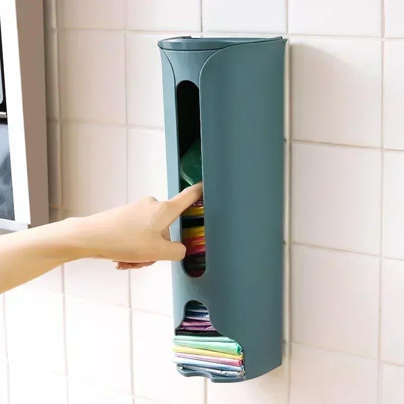 Kitchen Household Convenience Garbage Bag Storage Box Pull-out Plastic Bag Collector Wall Mounted Underwear Socks Organizer Boxe
