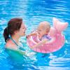 Inflatable Baby Swimming Ring with Seat Pink 63x47cm