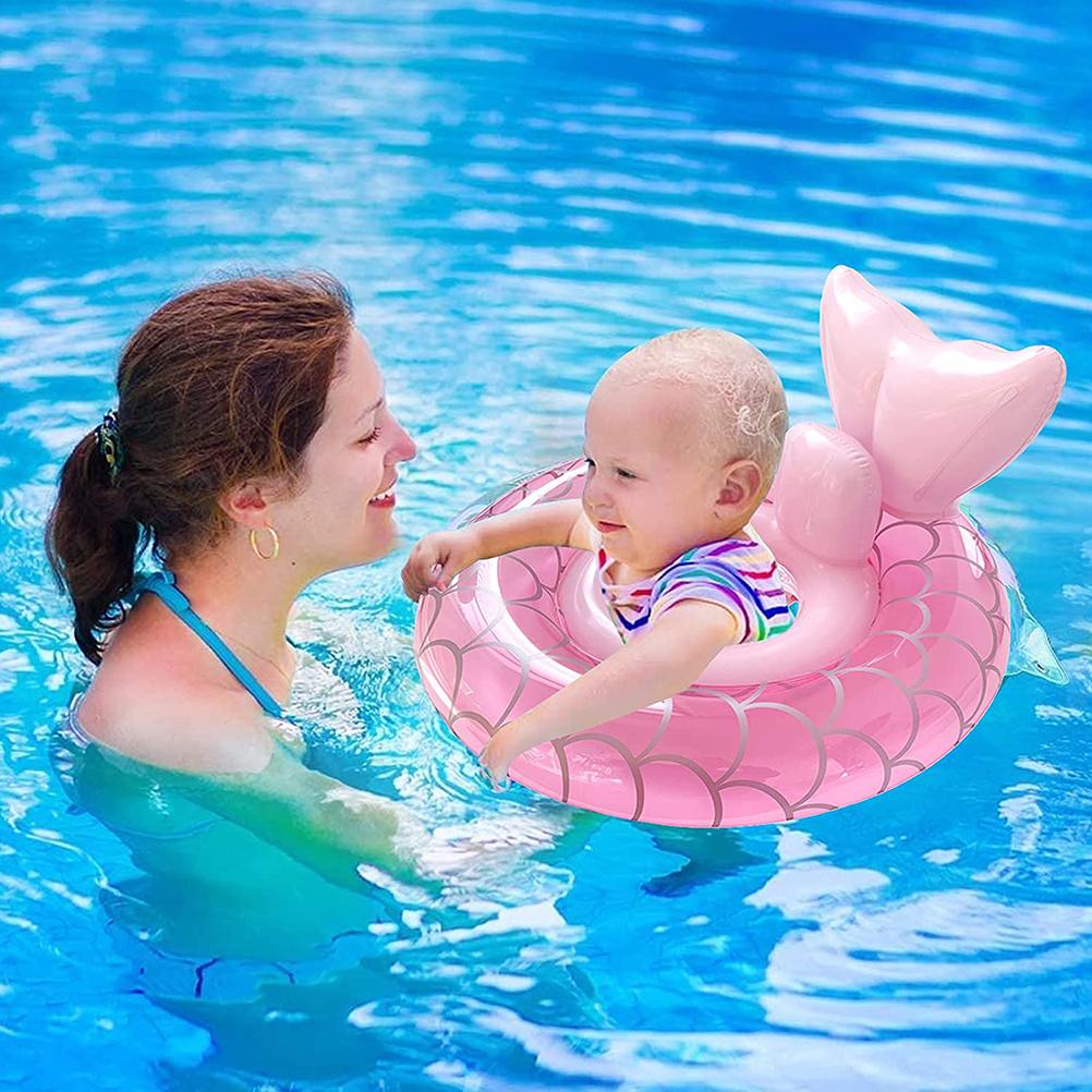 Inflatable Baby Swimming Ring with Seat Pink 63x47cm