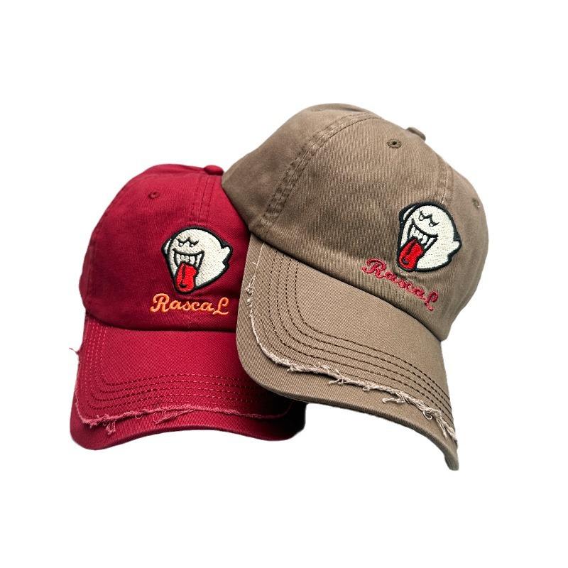 Summer Autumn Men's Women's Baseball Cap Hallowmas Cartoon Ghost Embroidery Caps Outdoor Casual Soft Top Curved Brim Couple Hat