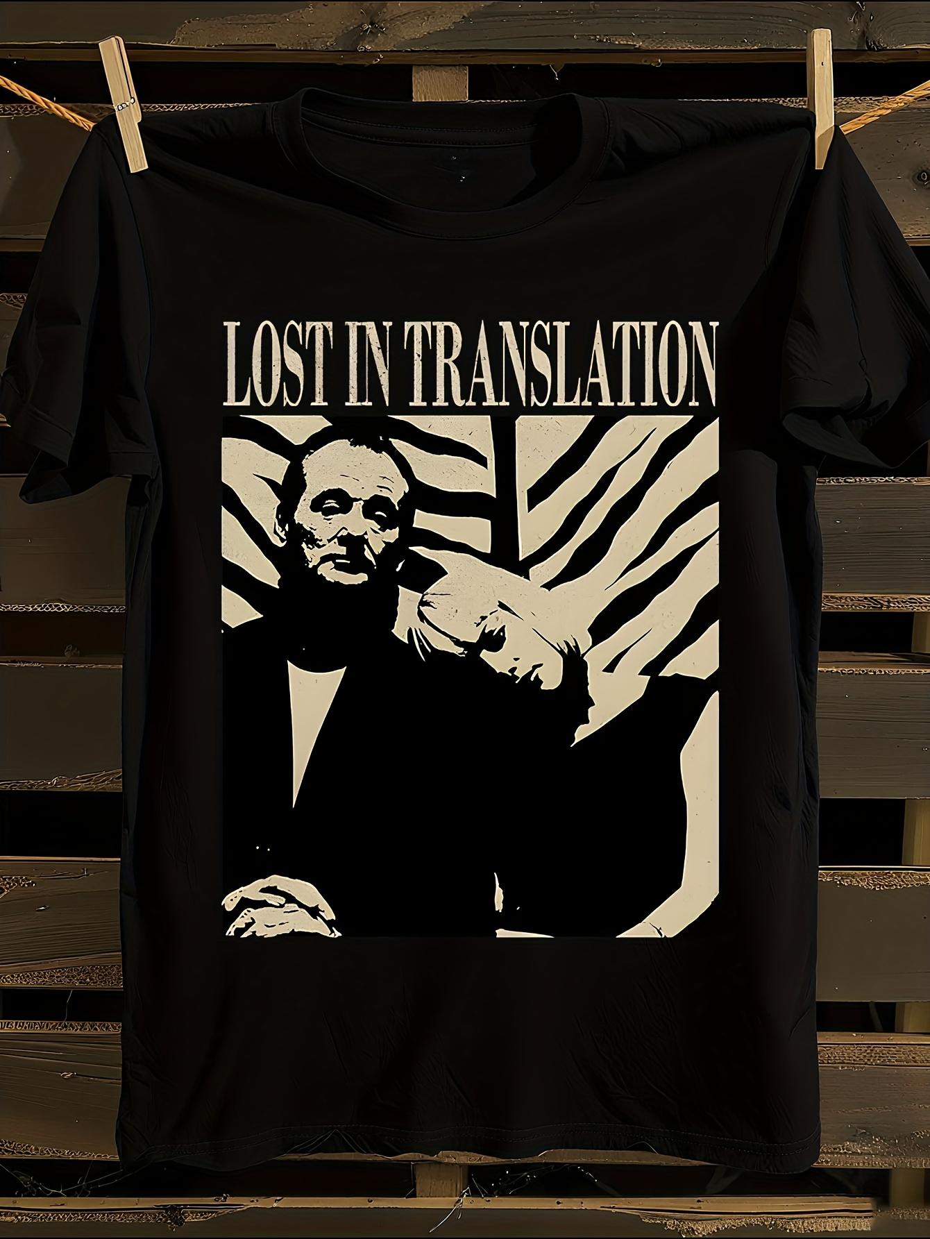 Lost in Translation Movie Graphic T-Shirt Mens Tshirt Womens Tshirts with Letters Print Short Sleeves T-Shirt Casual Street Tee Shirt Top M