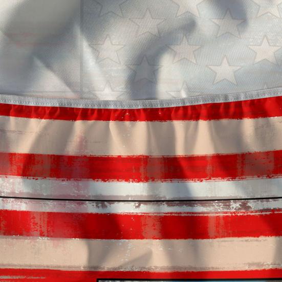 Picnic Table Cover Set American Flag Fitted Table Cover with 2 Bench Covers Waterproof Windproof Tablecloth with Elastic Edges for Outdoor Camping