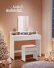 Toilette with large mirror and 2 drawers 3 Open compartments cosmetic table modern white