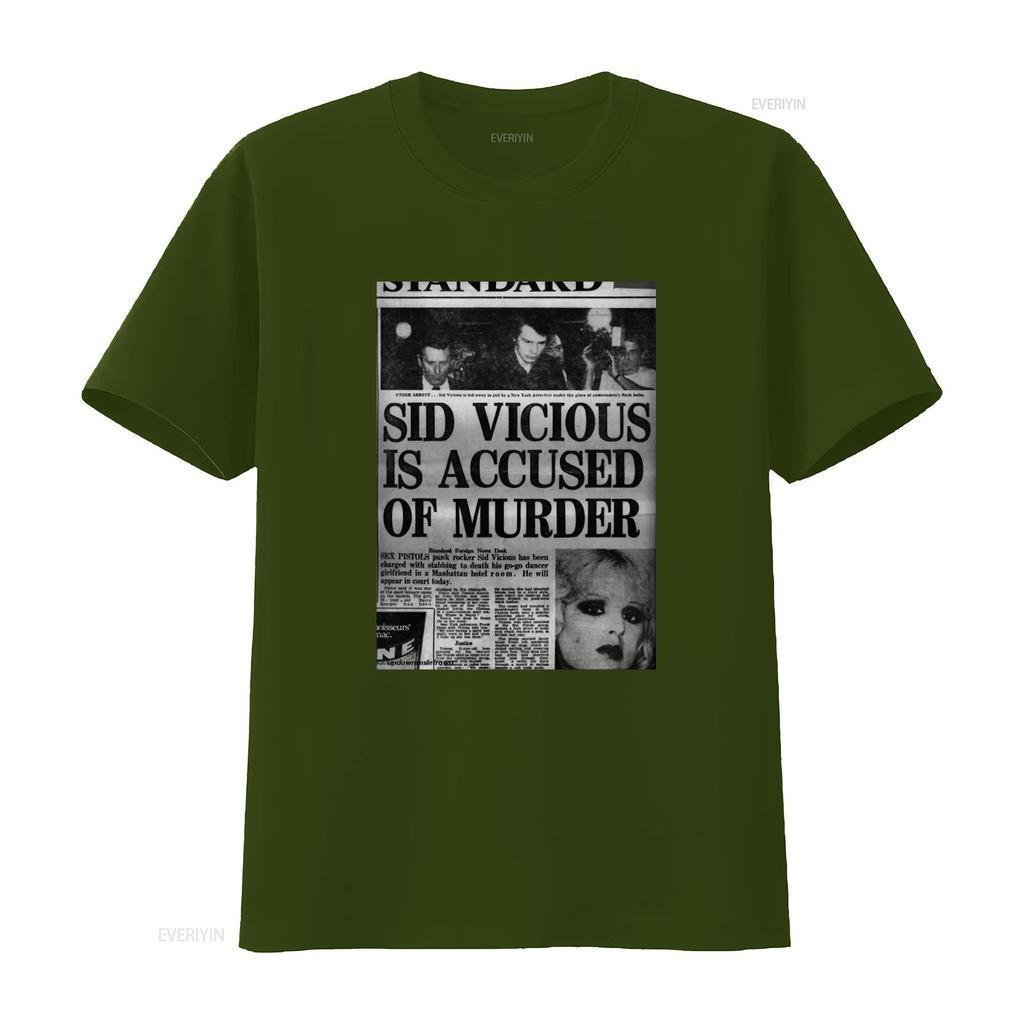 Vintage 90s Sid Vicious Newspaper Ad Punk Sex Pistols T Shirt Size XL vintage Washed designer clothes homme Comfortable