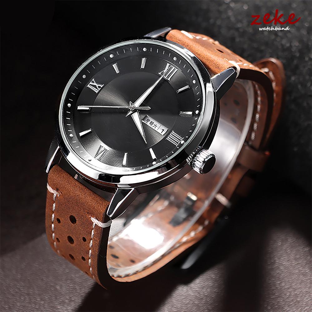 Vintage Handgefertigtes Uhrenarmband 18mm 19mm 20mm 21mm 22mm 24mm Lederarmband Grau Schwarz Braun Atmungsaktiv Porös Smartwatch Uhrenarmband