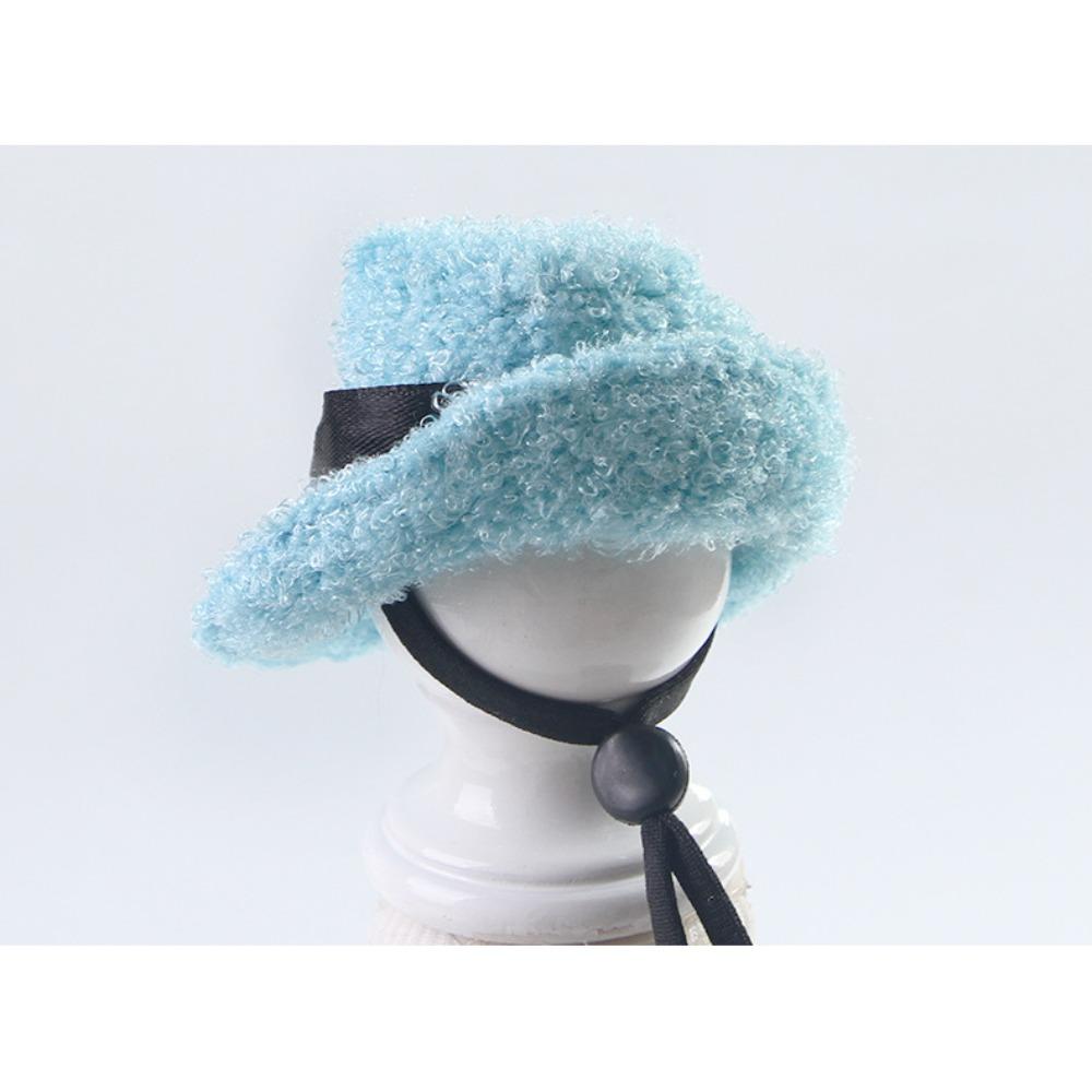 New fleece cowboy hat small pet mini cowboy hat guinea pig parrot snake adjustable hat
