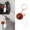 Creative Bowling Ball & Pin Pendant Keychain Stylish Blue Bowling Ball Keychain for Bag Decoration & Car Keyring Charm