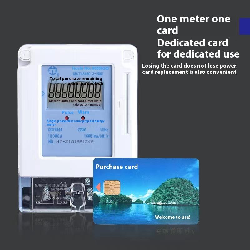 Single Phase Smart Prepaid Electricity Meter IC Card Recharge Remote Control DDSY811 111V Energy Meter for Rental House Tenant