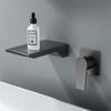 Grey Bathroom Faucet In Wall Brushed Gold Basin Faucet  Black Waterfall Faucet Spout Mixer Tap Set Combination Blanoir Brass Tap