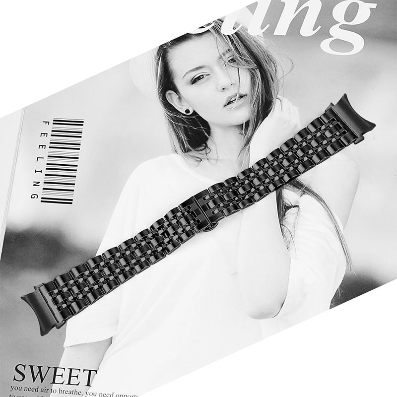 For Samsung Galaxy Watch4 Active 40mm/44mm/Watch4 Classic 42mm/46mm Stainless Steel Replacement Band 7 Beads Watch Bracelet Strap