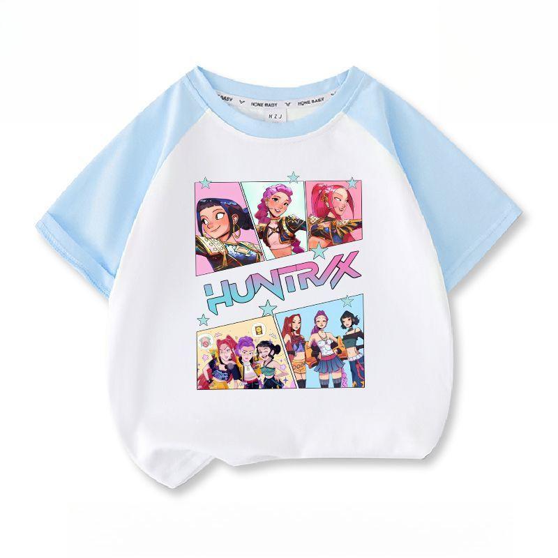 KPOP Witch Hunt: Printed pattern around thin short sleeved T-shirt for girls EMA 100