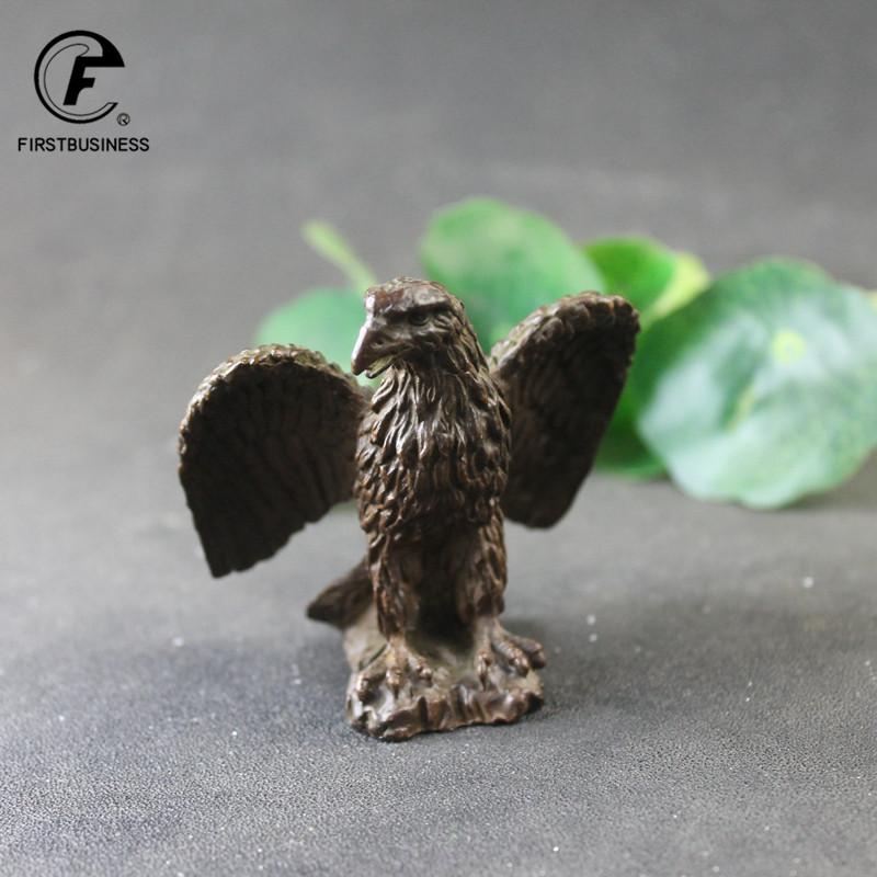 193g Antique Copper Big Flying Eagle Statue Animal Sculpture Retro Brass Figurines Miniature Ornament Home Feng Shui Decor