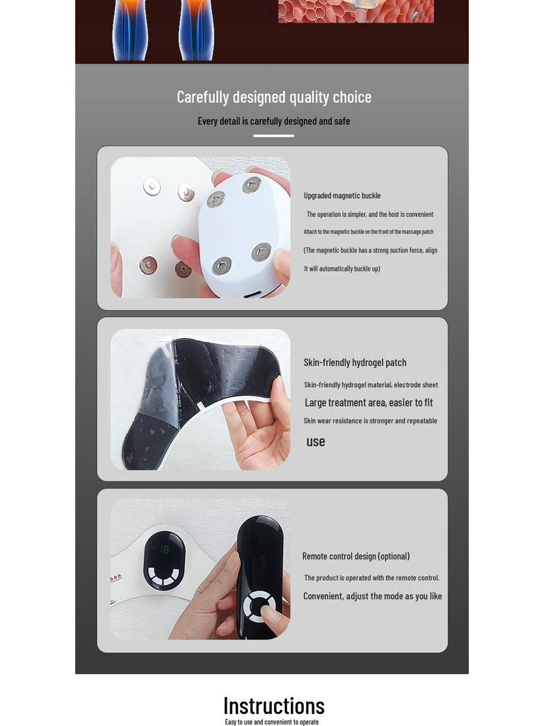 Cross-border EMS Automatic Double Pulse Waist Massage & Sculpting Device