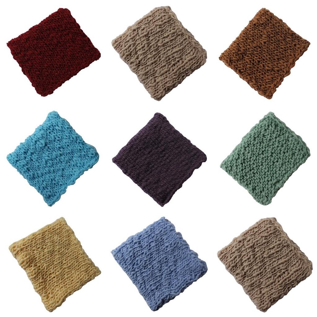Colorful Chunky Knit Fur Strips Blanket - Newborn Photography Prop