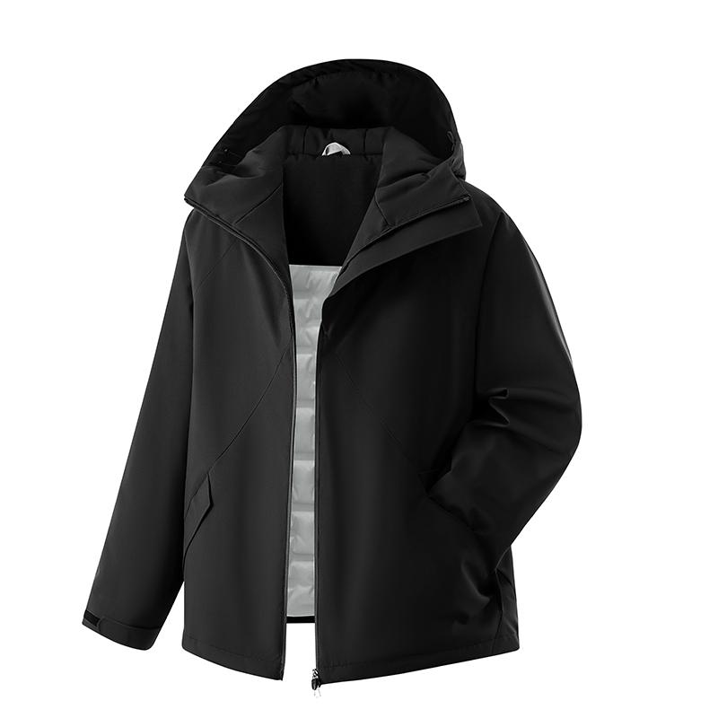

Высококачественная лыжная куртка, блестящая пуховая куртка с капюшоном, мужская куртка для альпинизма, мужская куртка больших размеров L чёрный