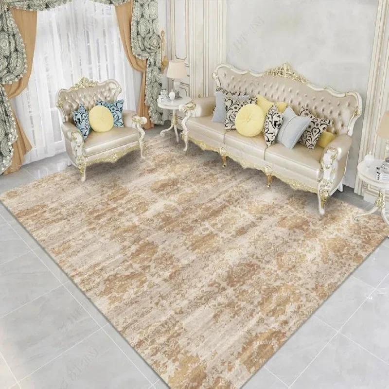 Beige Persian Retro Area Rug Soft Machine Washable Living Room Carpet Easy Fold Balcony Cloakroom Bedroom Floor Mat Easy Care