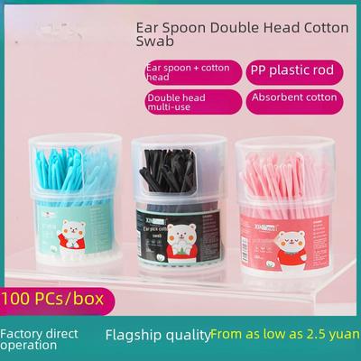 Dual-Use Ear Cleaning and Beauty Tool: Children's Ear Spoon & Cotton Swab Combo