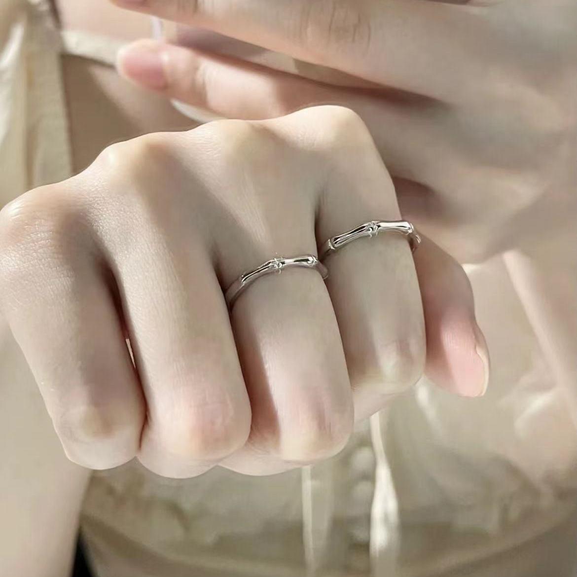 

Бамбуковое кольцо женское корейская версия интернет знаменитость ниша дизайн чувство указательный палец кольцо ins прилив мода интернет знаменитость холодный ветер кольцо