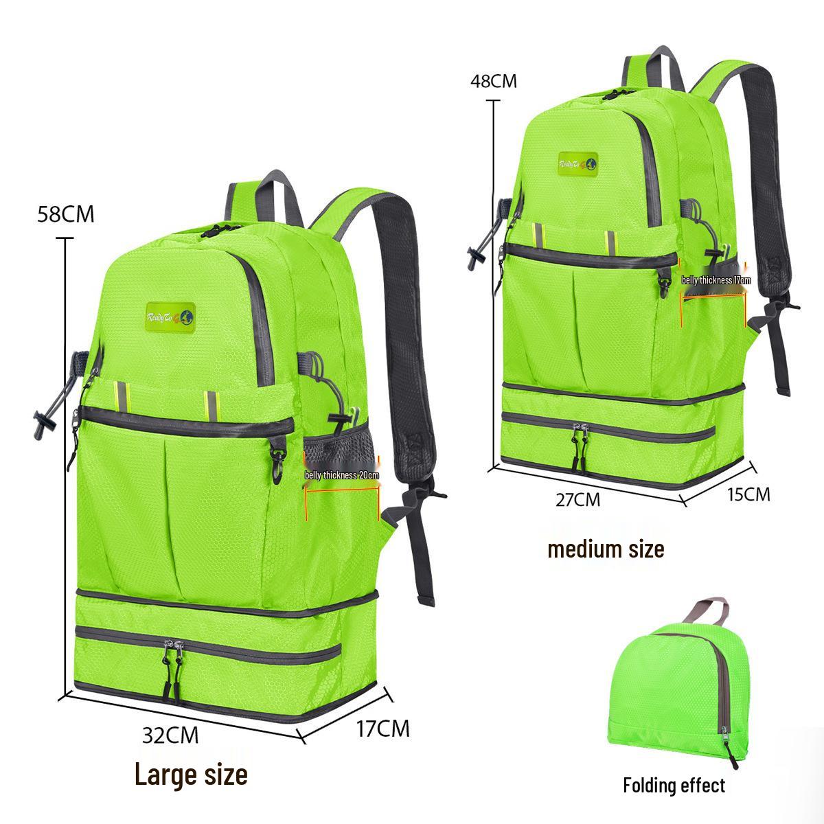 

Водонепроницаемый альпинистский рюкзак большой вместимости 2025 года для занятий спортом на открытом воздухе, кемпинга и катания на лыжах - Изолированный. Medium: 27x15x48cm флуоресцентный зеленый