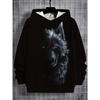 1. Casual Hoodie - Random Wolf Pattern Printed Four Seasons Comfortable, Machine Washable Regular Hoodie