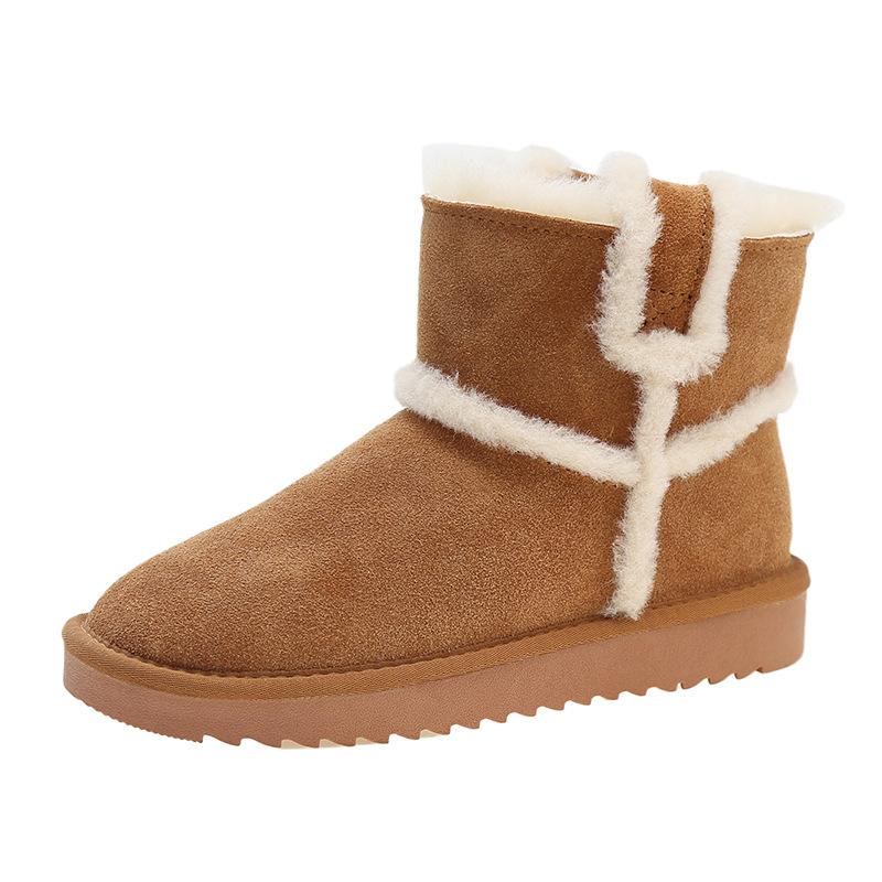 Large Size Women's Shoes Snow Boots Women's Winter New Thick-soled Piled Thickened Short Boots Large Cotton Shoes