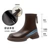2024 New Fashion Round Toe Women’s Platform Leather Booties Lace-up Booties Outdoor Casual Daily hot Boots Botas Mujer