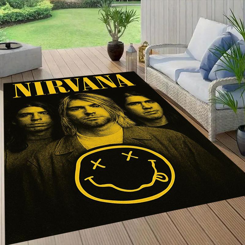 Smiley Nirvana Style Crystal Velvet Rug, Soft Anti‑Slip Crystal Velvet Carpet for Living Room Bedroom Home Decor