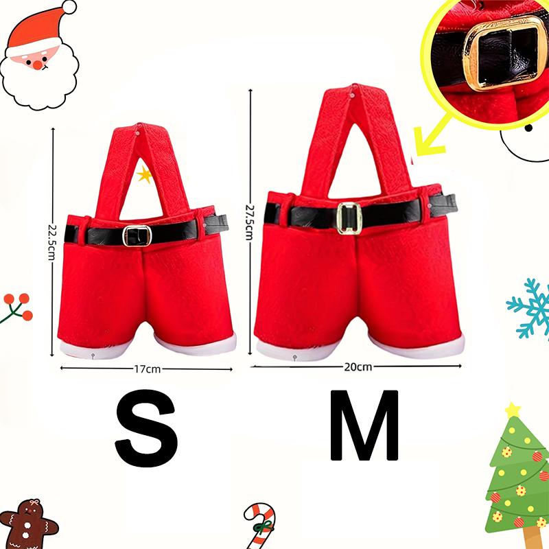 1/3/6PC Santa Claus Pants-Shaped Candy Bas Christmas New Year Decor Party Favors Gift Packing Festival Reusable Wine Bottle Bag