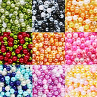 Perlas de imitación ABS de 8mm, cuentas de colores mezclados, cuentas espaciadoras acrílicas de plástico redondas DIY para fabricación de joyas