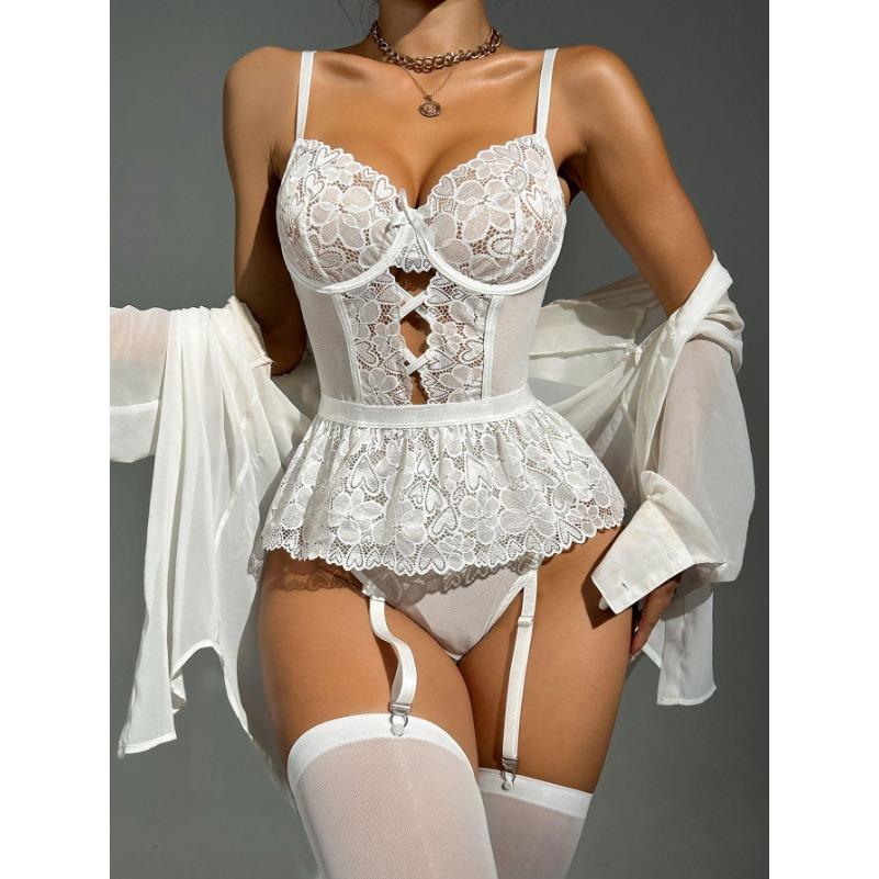 Sexy Lingerie Lace Bra And Panty Set Exotic Costumes Sensual Transparent Lace Erotic Apparel Porn Sex Outfit Top and Briefs