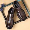 Svarta avslappnade läderskor herr nya andningsbara formella affärsskor herr enpedals loafers lata Doudou-skor