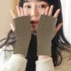 Exposed Finger Half Mittens Hand Protector Thick Knitted Gloves Warm Windproof Cold Proof Fingerless Gloves Autumn Winter