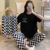 Women's Summer Three-piece Pajamas Homewear Women Short-sleeved Trousers Cartoon Leisure Women's Homewear Pajamas Set