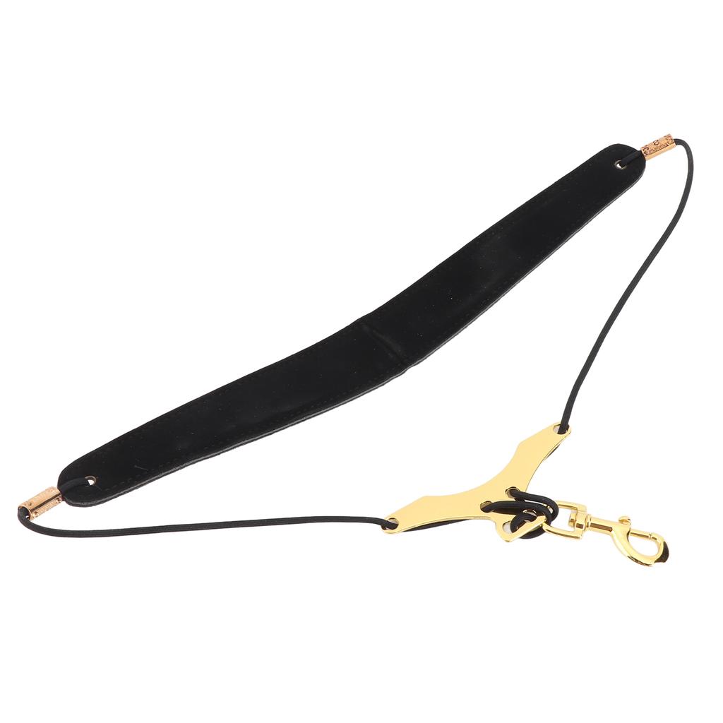 Adjustable Saxophone Neck Strap Soft Leather Padded Sax Strap with Metal Hook for Saxophones Clarinets