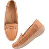 Shoetopai Women'S Tan Comfort Loafers  Soft Slip-On Driving Shoes With Gold Bit Detail & Cushioned Sole For Daily Eu42