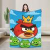 Coperta in Peluche Cartoon Angry Birds A-A per Bambine e Bambini Coperta Plaid in Flanella Morbida Qualità Personalizzata Copriletto Idea Regalo