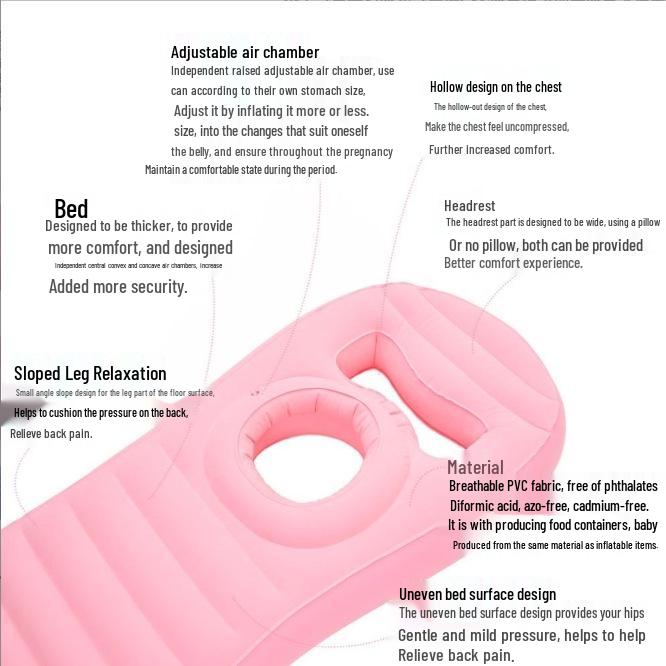 Inflatable Maternity Mattress Yoga Mat with Support Pillow