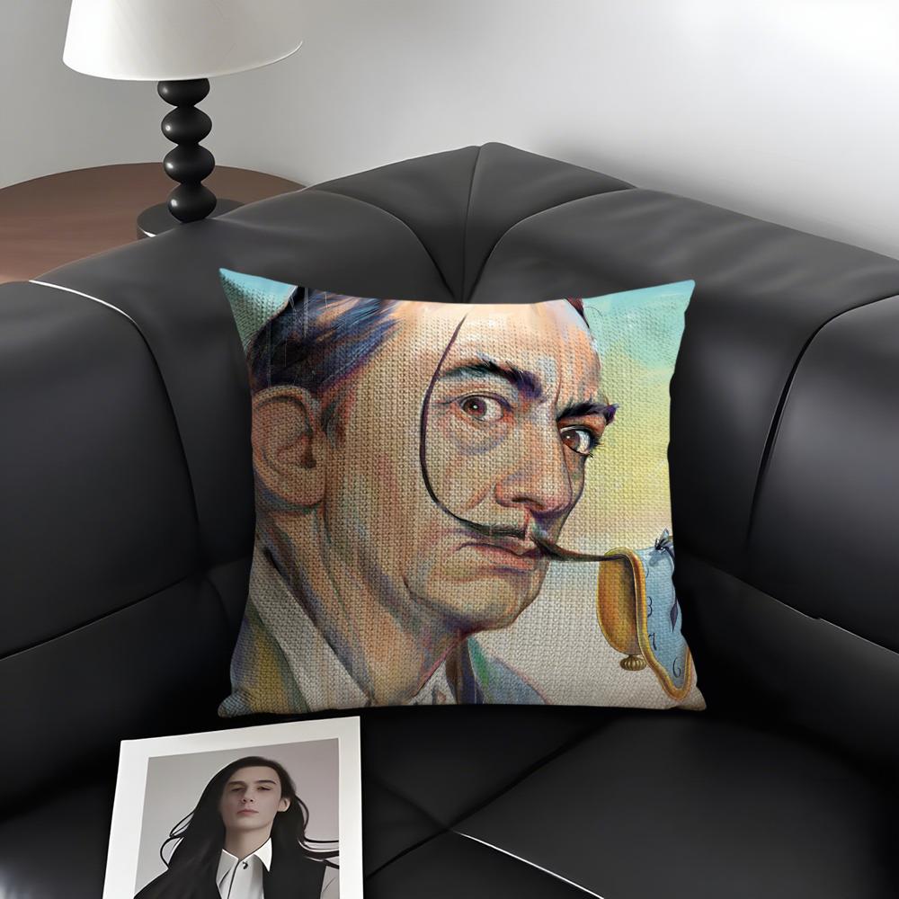 

SSalvador DaliI Art Cushion Cover Natural Linen Organic Fabric DoubleSided Printing Sofa Home Decor Gift Pillow Case 30x30cm