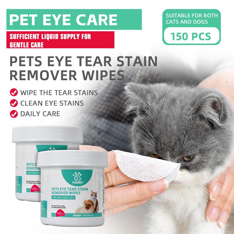 150 Pack Pet Wipes for Eye Ear Cleaning Universal for Cats Dogs Removes Eye Crusts Ear Wax Tear Stain Removal