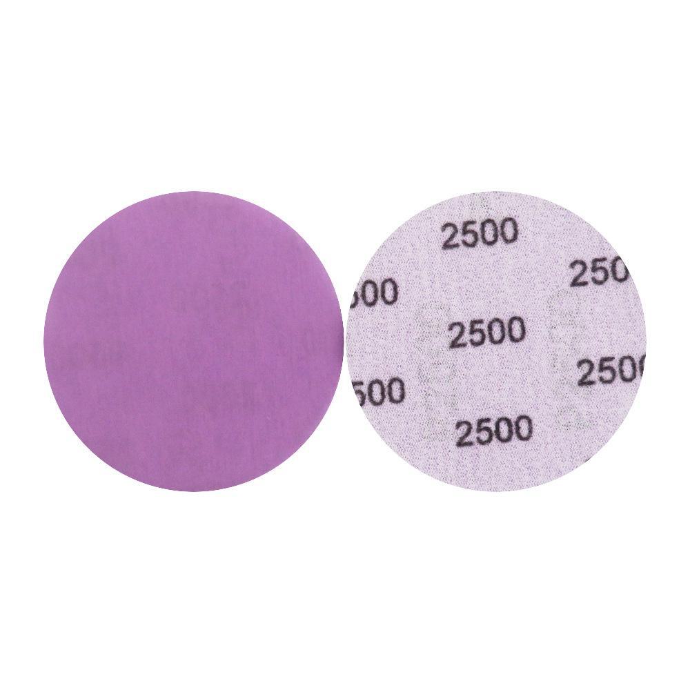 3" 75 mm lila selbstklebendes Flock-Schleifpapier zum Polieren von Autolack