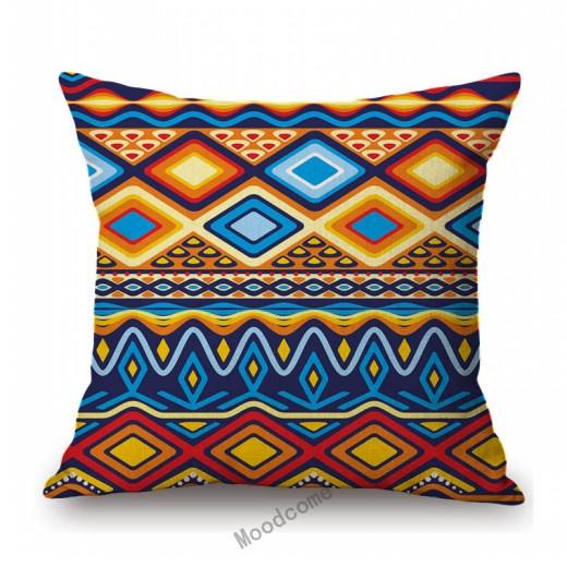 Colorful Ethnic Design Pattern Africa Hieroglyph Totem Symbol Geometric Art Home Decoration Sofa Pillow Case Linen Cushion Cover