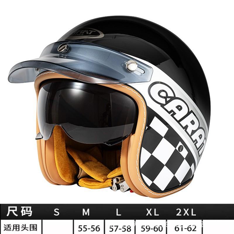 DOT Three-Quarter Helmet Motorcycle Men's Women's 3/4 Rider Scooter Cruise Retro