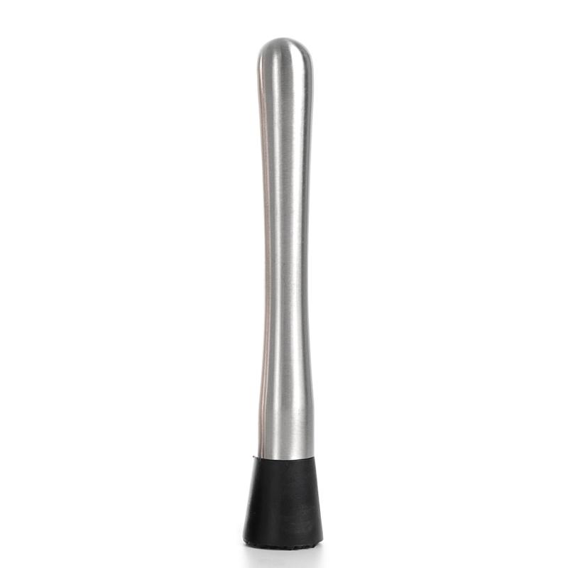 Muddler for Cocktails 8Inch Stainless Steel Cocktail Muddler with Grooved Nylon Head Fruit Crusher
