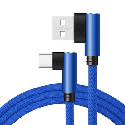 5A USB A-C Cable 90 Degree Elbow Fast Charge Phone Charger Type C Data Cord For Samsung Xiaomi Huawei 40W Quick USB Wire