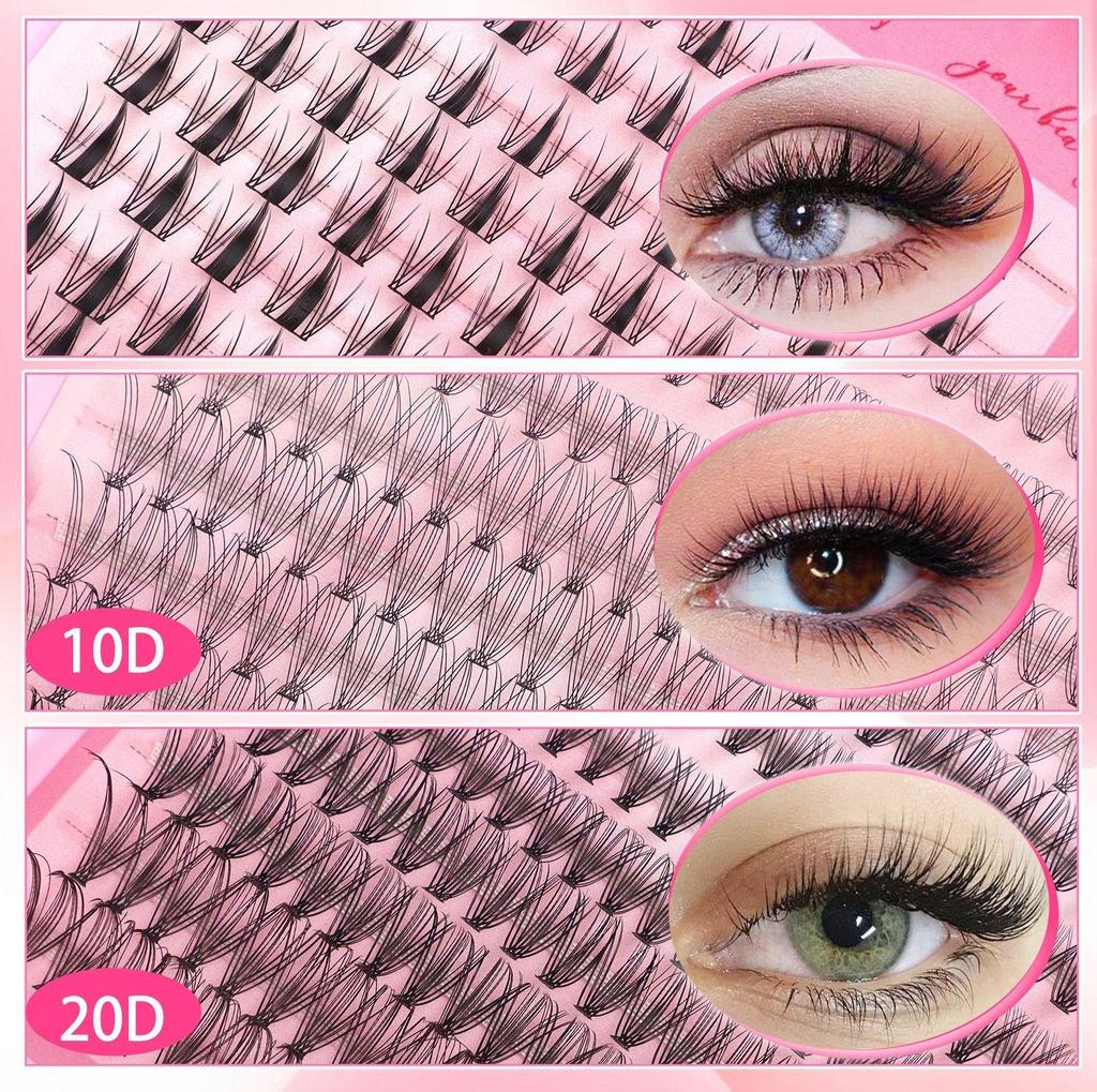 C-Kurve DIY Einzel-Cluster-Falsche-Wimpern-Set - 547 Segmentierte Cluster für dichte, geschwungene untere Wimpern