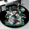1pc My Hero Academia Midoriya Anime Cartoon Design Round Carpet for Office Chair Mat, Non-Slip Rug Suitable for Home Decor, Living Room, Bedroom, Game
