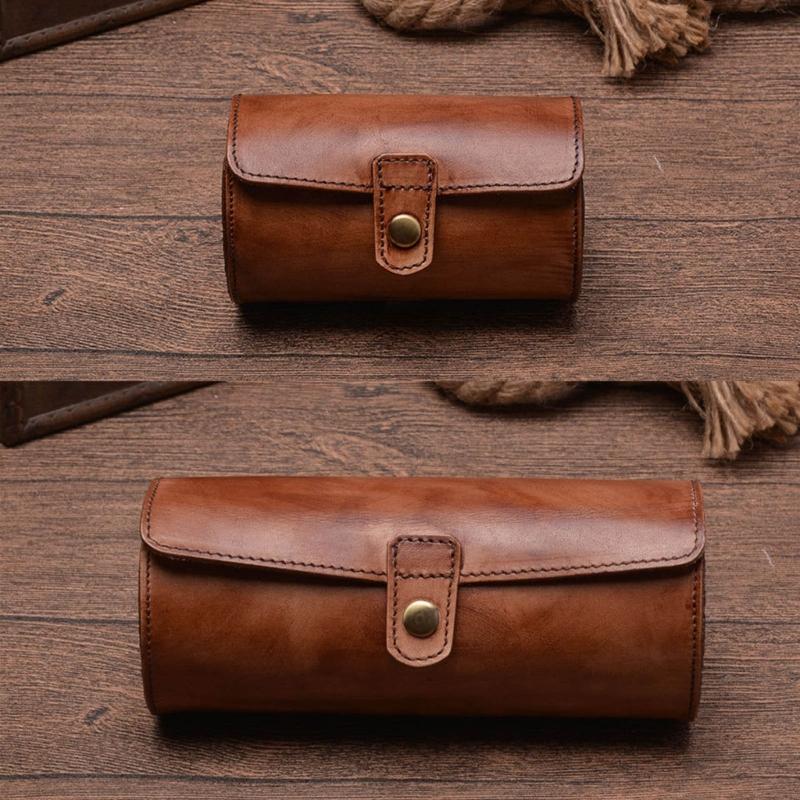 Men Watch Box Organizer Watch Pouch Bag Organizer Box Easy Carry to Travel Watch Storage Pouch Jewelry Box Cowhides