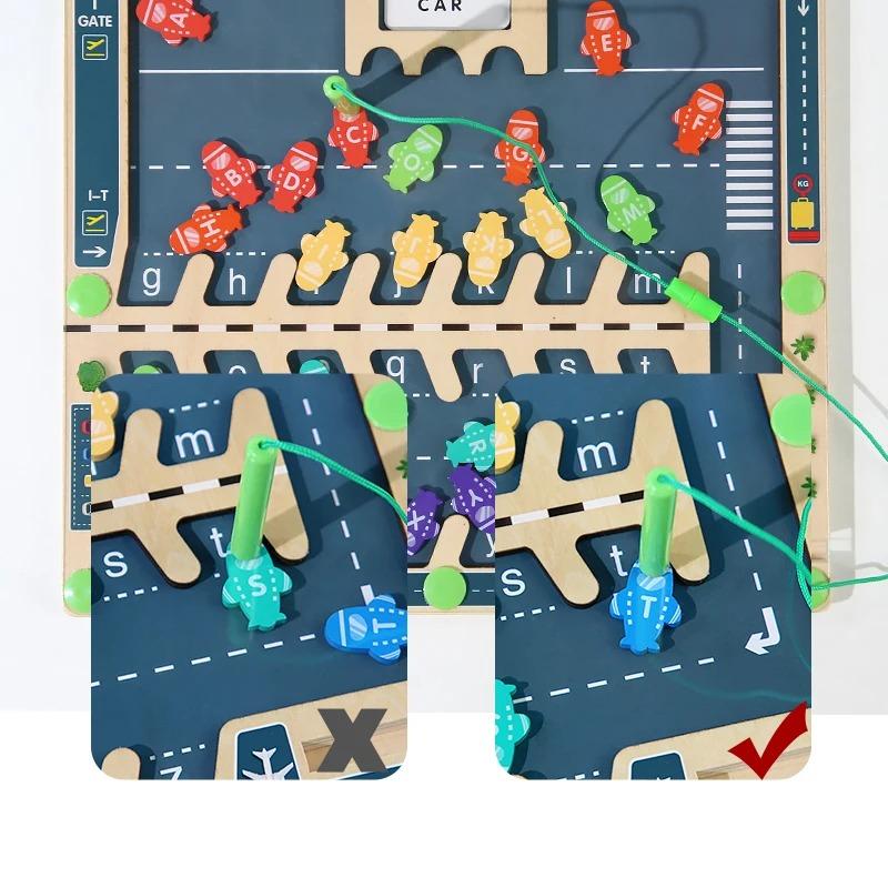 Magnetic Alphabet Board Montessori Magnetic Alphabet Maze Puzzle Parking Lot Puzzle For Children Preschool Magnetic Sorting Game