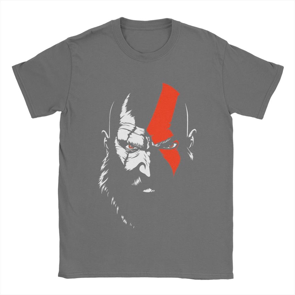 God Of War Kratos Herren T-Shirt Lässige T-Shirts Kurzarm Rundhals T-Shirts Baumwolle Klassische Oberteile